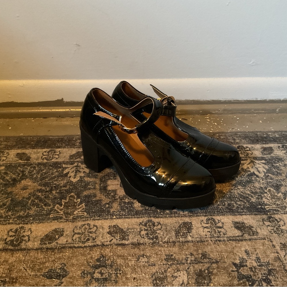 Black Platform Mary Jane Shoes